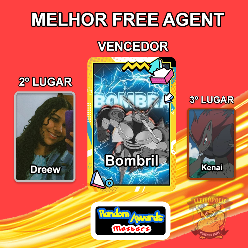Cleitopolis's tweet photo. Aquela categoria, aquela mesmo, MELHOR FREE AGENT DE 2023. Vocês decidiram e Pô, é a Lenda, não tem como @BotRhem seguido pela @uniteDreew_ que tentou muito cavar essa e por fim @_Kenas09.
#GOCU #PokemonUNITE #Pokemon #RandomAwards https://t.co/4G5SwmzXYu