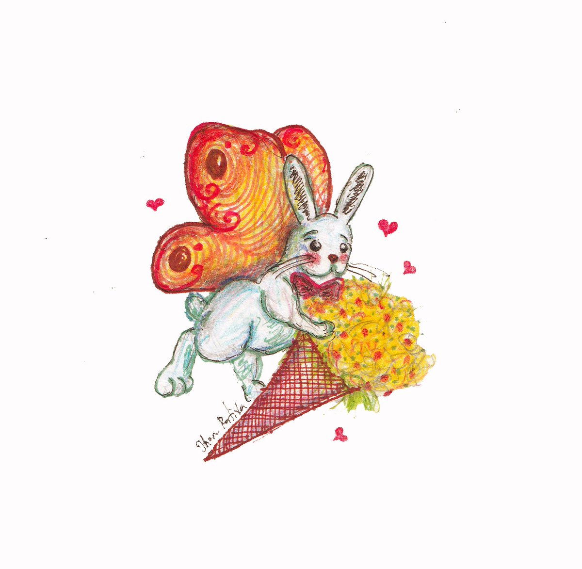 Minidibujo, conejito namorao ❤️

#rabbit #love #drawingart