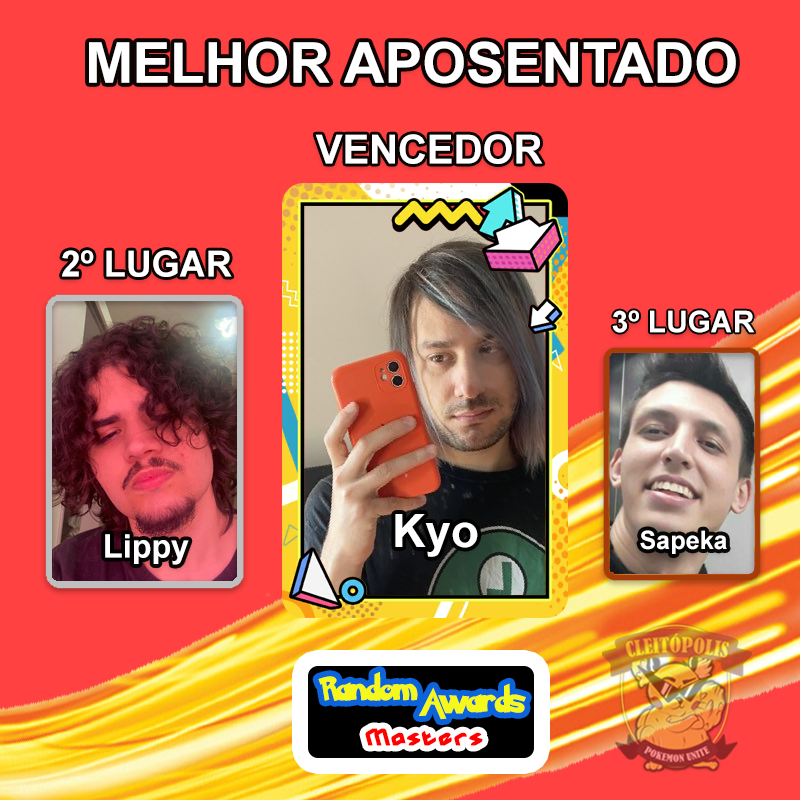 Cleitopolis's tweet photo. MELHOR APOSENTADO ou congelados até o regional. Vocês decidiram e @UniteKyo é o grande vencedor, seguido por @L1PPY___ e por fim Sapeka (não achei o @, mas se falar que essa imagem não tem história mentiu)
#GOCU #PokemonUNITE #Pokemon #RandomAwards https://t.co/RHl0yQc3z4