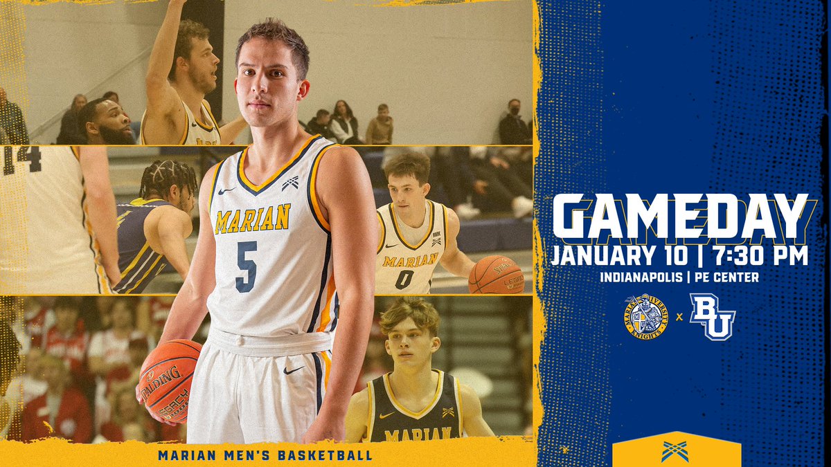 GAMEDAY!! @MarianMensBBall is looking to get back into the win column today as they host (RV) Bethel! Tonight's big game in the PE Center tips after the women at approximately 7:30 on the @iscsportsnet!