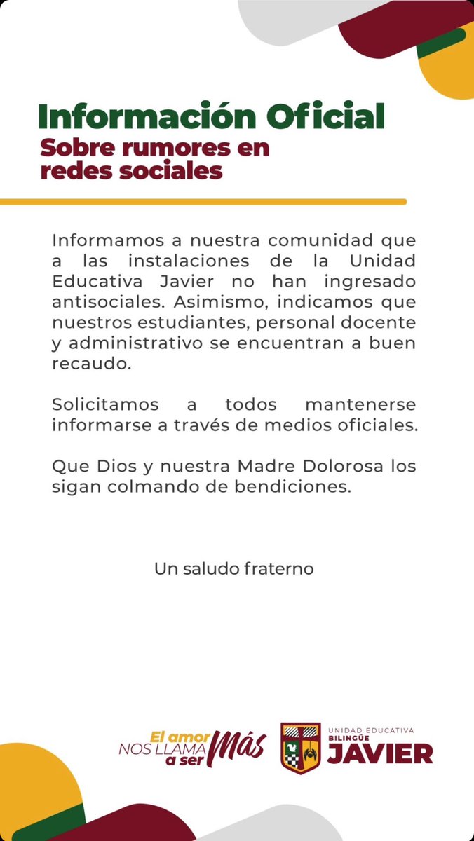 Unidad Educativa Javier tweet media