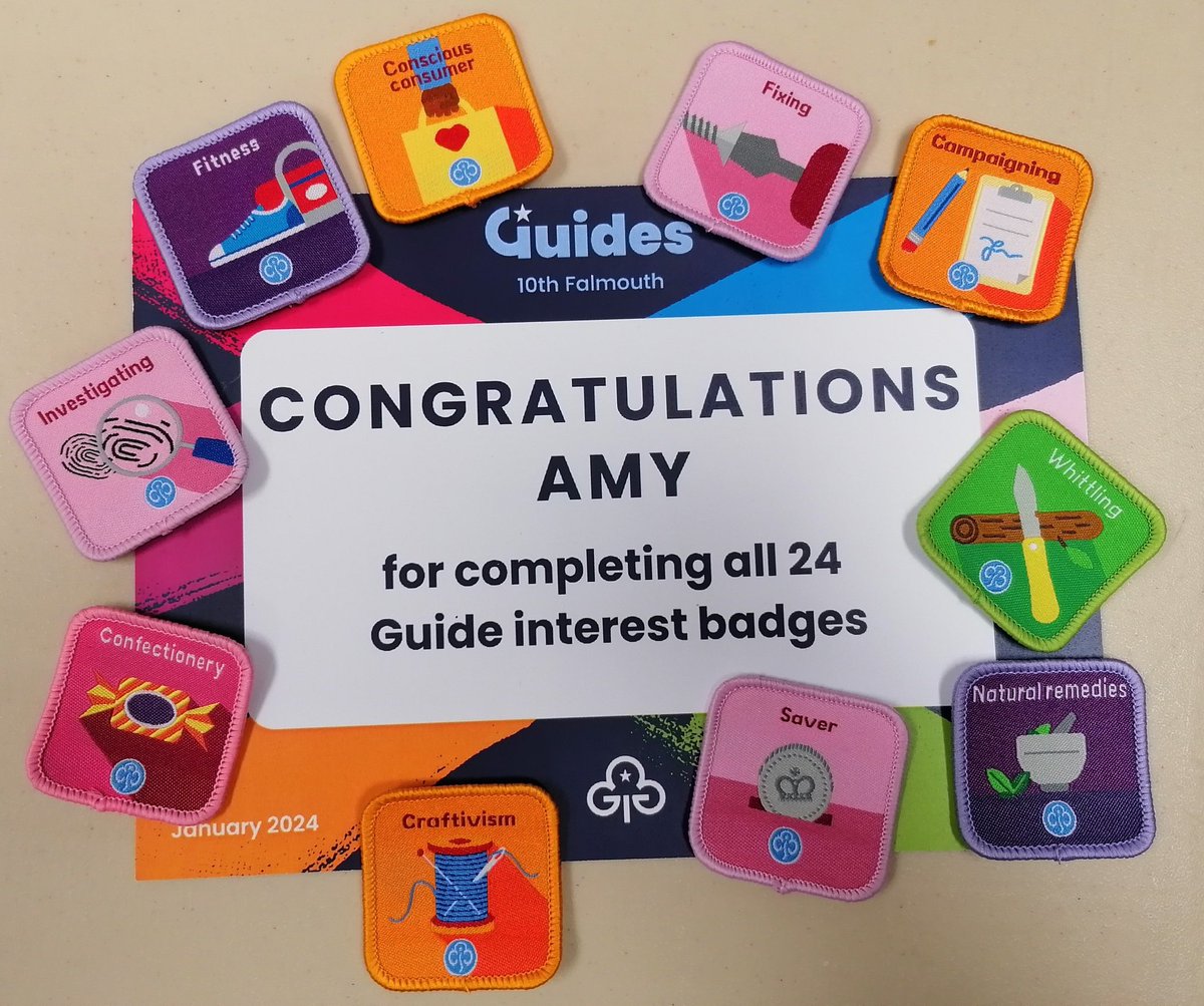10thGuides's tweet photo. A night in numbers:
26 young members
4 promises
21 Skills Builders
5 Theme Awards
12 Interest badges
1 Bronze @DofE 
1 Ranger Bronze Award
1 Guide who has completed ALL 24  interest badges!
(and 4 very proud leaders)
#Girlguiding #ThisGirlCan #Volunteer https://t.co/a7tugIb5XW