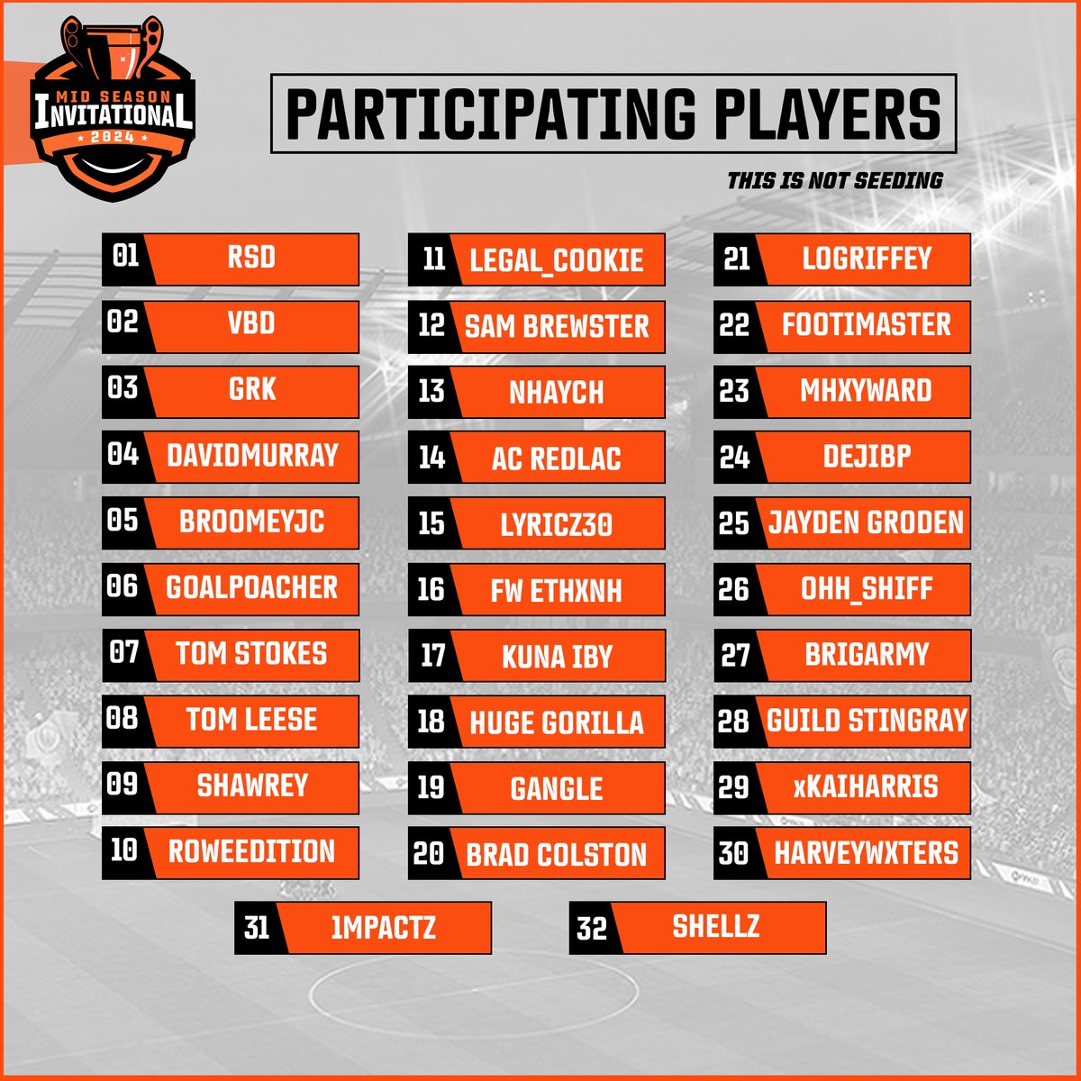 LOCKED IN 🔒
All the Participants for this years LAN are now confirmed.

(Apologies if I was not able to include you this time round, hopefully we can do another event soon, bigger and better.)

Some big names in there 👀

Spots available for spectators DM/Reply for info