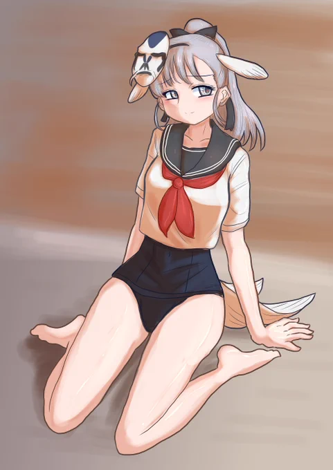 セーラースク水コイちゃんセーラースク水のコイちゃんのイラスト 
