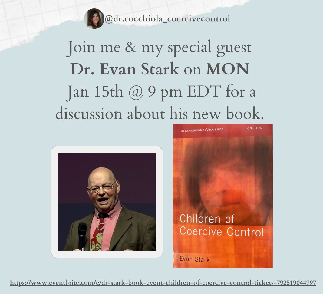 coercivecontrol's tweet photo. Dr. Stark &amp; his wife, Dr. Anne Flitcraft, opened their home in the 70’s as a shelter for victims of domestic abuse &amp; have propelled the concept that coercive control is the underpinnings of abuse - children are victims of the abuser too. https://t.co/4ihj0L9dl5 https://t.co/g8sDTqkNB5