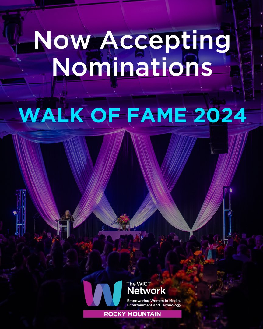 The WICT Network: Rocky Mountain is still ACCEPTING NOMINATIONS for Walk of Fame 2024! 

Nominations are due January 26, 2024, by 11pm MST. To nominate and for more information, please click here: bit.ly/3o71SvH 

Please email wict.rm.wof@gmail.com for assistance.