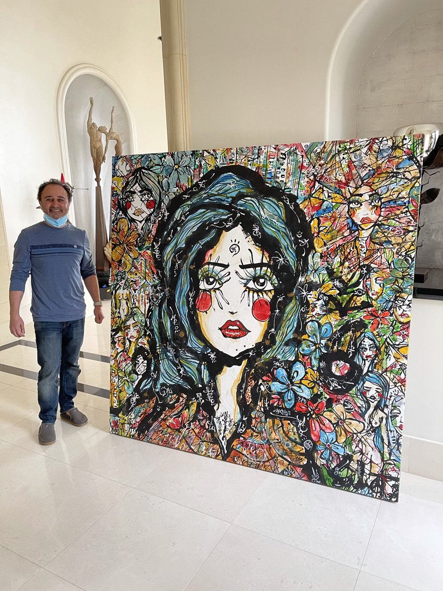 🔥Delivered this piece to my amazing collector during the pandemic. I love personally delivering my work and seeing where it’ll live! ❤️