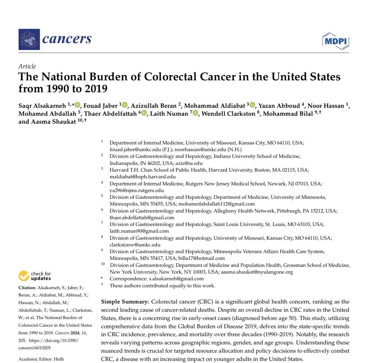 New Publication Alert! 📊 💥 - US CRC Study (1990-2019) - Incidence ⬆️ in younger adults and dropped in older adults - Both men and women: decreased incidence - Regional variations 🌎 in mortality; MS highest, MA, NY, DC significant decreases #Epidemiology #GITwitter