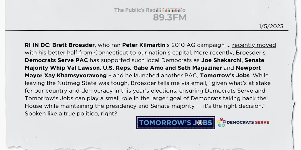 BrettBroesder's tweet photo. Thanks to @ThePublicsRadio’s @IanDon for last week's newsletter shoutout. Given what’s at stake in this year’s elections, I'm excited to be back in #DC while supporting #Democrats with public service (@DemocratsServe) and small-business (@tomorrowsjobs) backgrounds nationwide. https://t.co/s48rP4TSSs
