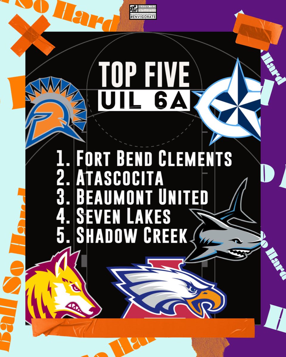Take a look at the entire Greater Houston UIL 6A Top25 Rankings of Week 9 of High School Basketball 

📊: bshscouting.com/greaterhouston…

#Envigorate || <a href="/Shot30Clock/">Shot Clock</a>