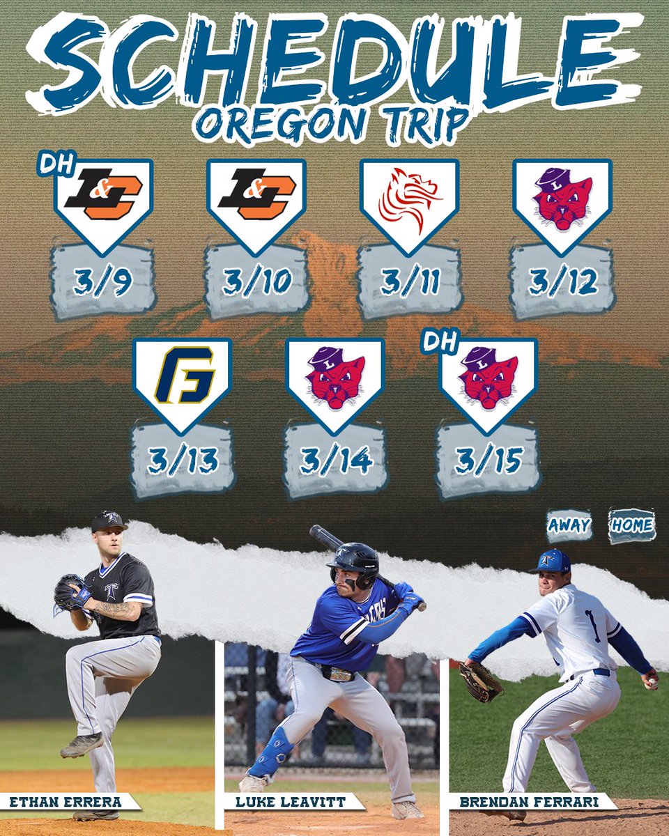 BeaconsBaseball's tweet photo. In just two months we are heading out west to Oregon for our spring trip. Here is our schedule for the west coast. #RollBeacs #FeedTheMeter #FindAWay https://t.co/8VwgJyx3cn
