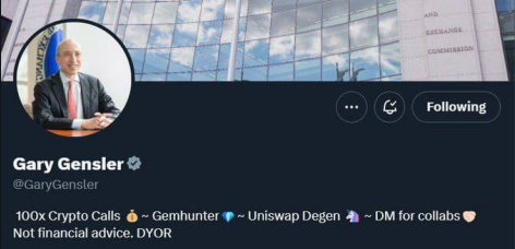 WhaleFUD's tweet photo. SEC Chairman Gary Gensler should change his profile bio to this https://t.co/LpYnu7Eo0M