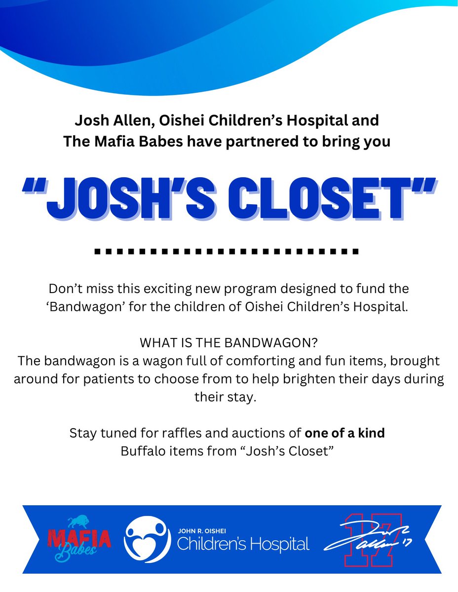 In honor of the playoff clinch, we’ve teamed up with <a href="/JoshAllenQB/">Josh Allen</a> to raffle his 💥signed personal 2021 AFC East Champion celebration hat!💥
Proceeds to @OCHBuffalo Bandwagon funding - Additional info below.

$5 per entry! 

Raffle ends Sunday 1/13

Link ⬇️
bit.ly/JoshsCloset3