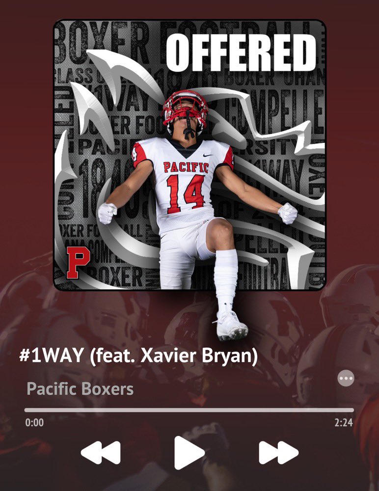 Xavier Bryan (@xavierbryan_) on Twitter photo Blessed to receive an offer from <a href="/Boxer_Football/">Pacific Football</a> and thank you
<a href="/Coach_BMeyer/">Braeden Lafaele Meyer</a> for the opportunity to continue my academic and athletic career! #1WAY
<a href="/VistaFB/">Vista del Lago FB</a> <a href="/GoBigBlueVDL/">Go Big Blue</a> <a href="/IAmTDowns/">DBSelect_TDowns</a> <a href="/WCPSacramento/">West Coast Preps Sacramento</a> <a href="/SacBee_JoeD/">Joe Davidson</a> Blessed to receive an offer from <a href="/Boxer_Football/">Pacific Football</a> and thank you
<a href="/Coach_BMeyer/">Braeden Lafaele Meyer</a> for the opportunity to continue my academic and athletic career! #1WAY
<a href="/VistaFB/">Vista del Lago FB</a> <a href="/GoBigBlueVDL/">Go Big Blue</a> <a href="/IAmTDowns/">DBSelect_TDowns</a> <a href="/WCPSacramento/">West Coast Preps Sacramento</a> <a href="/SacBee_JoeD/">Joe Davidson</a>