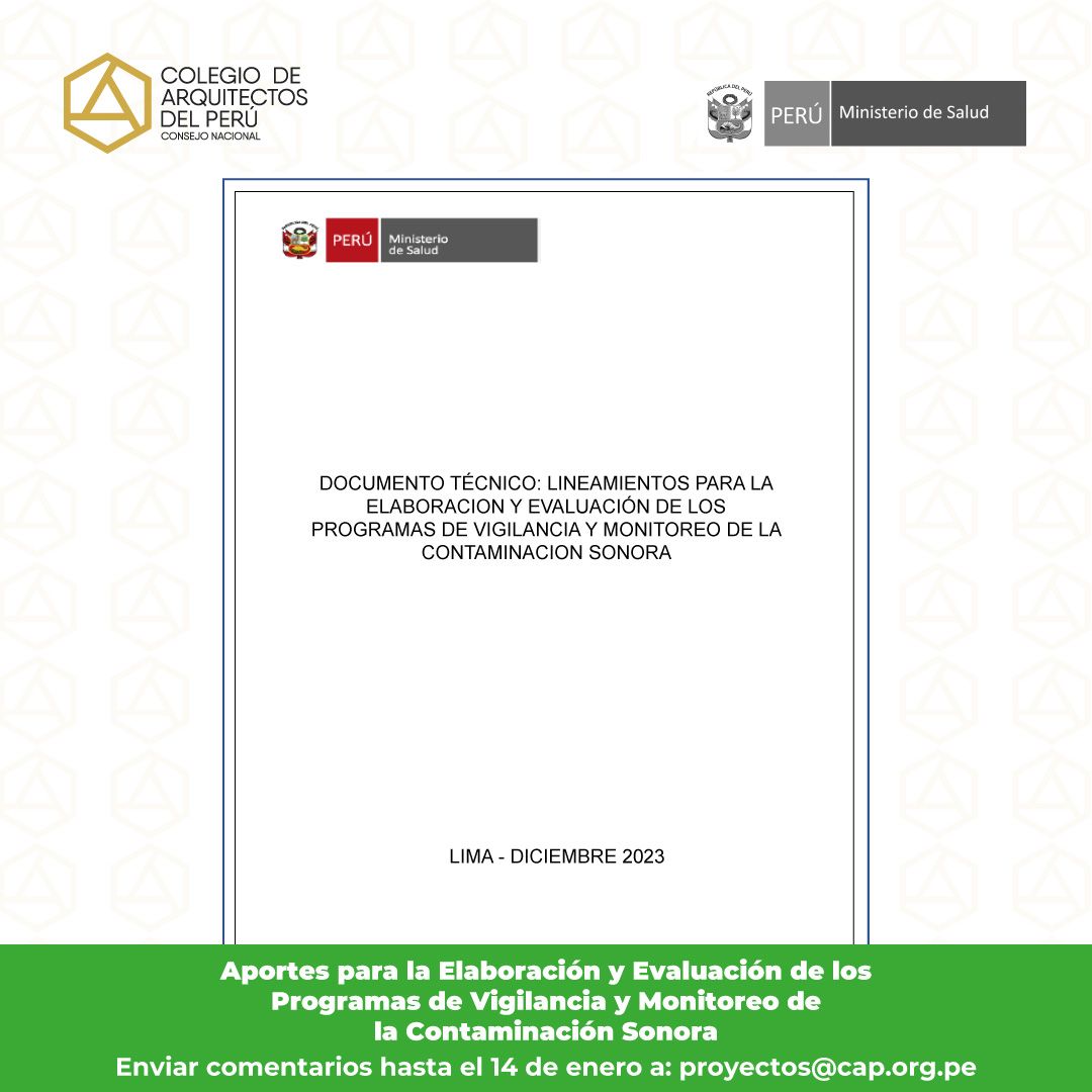 cap_cn's tweet photo. #CAPinforma
A pedido de la Dirección General de Salud Ambiental e Inocuidad Alimentaria del @Minsa_Peru, solicitamos sus aportes y comentarios hasta el 14 enero.
Enviar información al correo: proyectos@cap.org.pe
Ver documento aquí: https://t.co/ZNuMtq2rPh https://t.co/U2HOI9eZRU