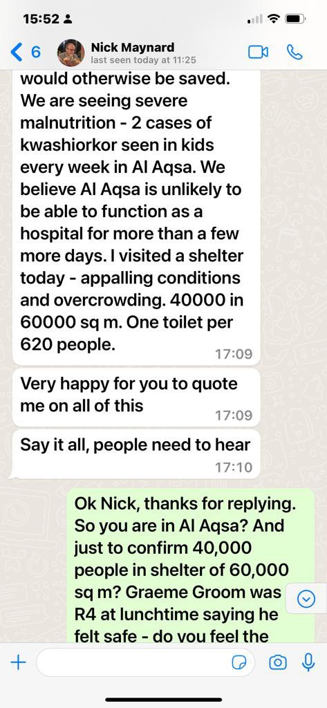 owenjonesjourno's tweet photo. “It is much worse than we hear.”

Gaza is enveloped in a medical catastrophe.

These are messages from Dr Nick Maynard, a British doctor who is now in Gaza.

(Via @dr_omar_am) https://t.co/141sCPIrqo