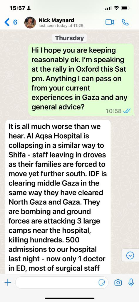 owenjonesjourno's tweet photo. “It is much worse than we hear.”

Gaza is enveloped in a medical catastrophe.

These are messages from Dr Nick Maynard, a British doctor who is now in Gaza.

(Via @dr_omar_am) https://t.co/141sCPIrqo