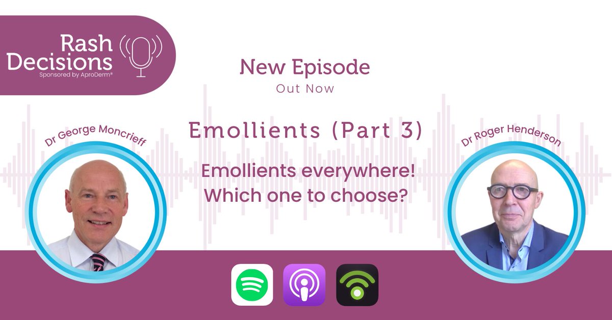 Effective emollient use is the key to managing dry skin and this episode equips you with the knowledge to confidently prescribe and educate patients on effective emollient use.

Listen in to finely tune your emollient selection: rashdecisions.podbean.com/e/emollients-p…

#Emollients #DermEd #MedEd