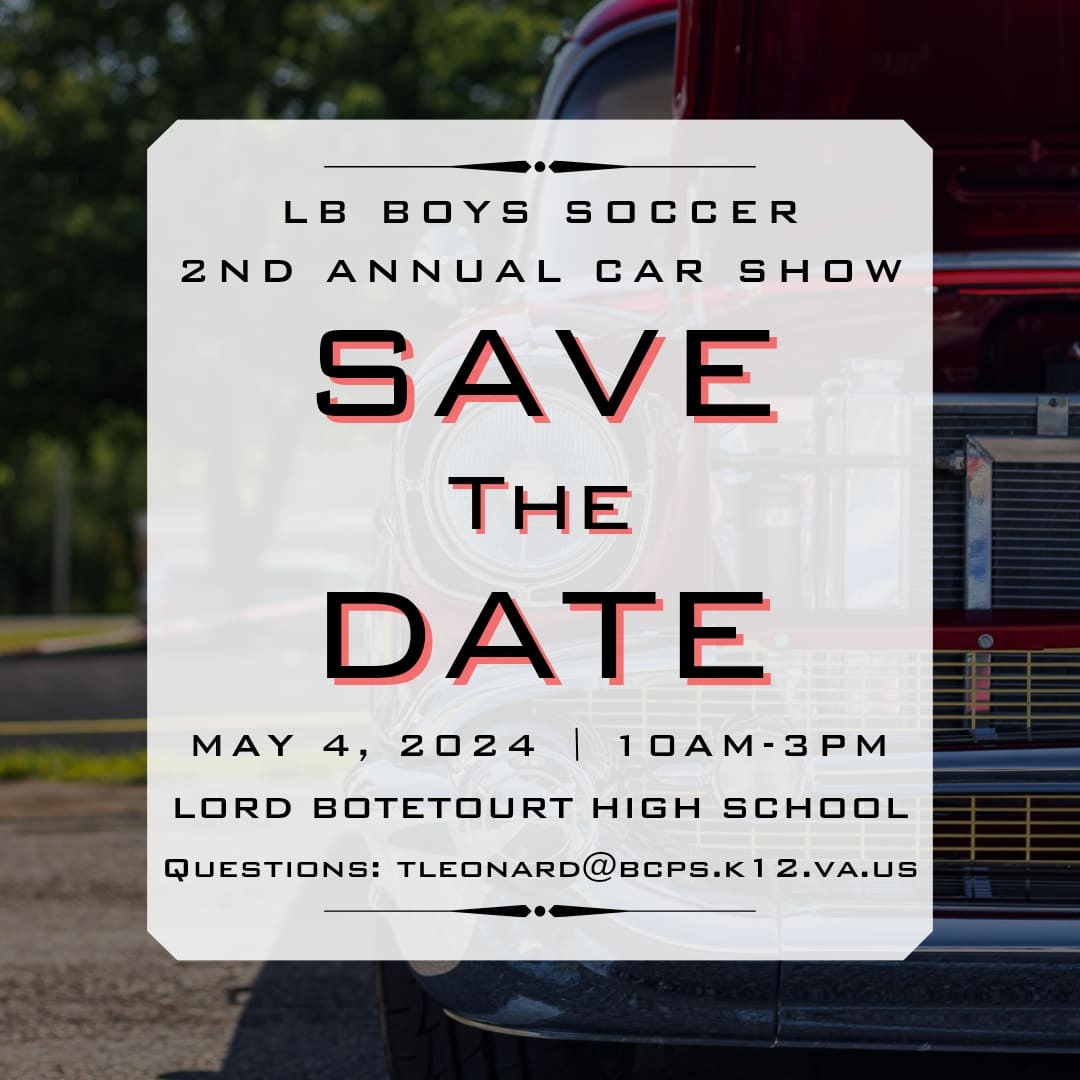 MARK YOUR CALENDERS!!!

We are excited to announce our 2nd annual car show! Join us on May 4th and enjoy amazing cars, great food, and more!

We will be releasing more event details in the coming months. GO CAVS!!!