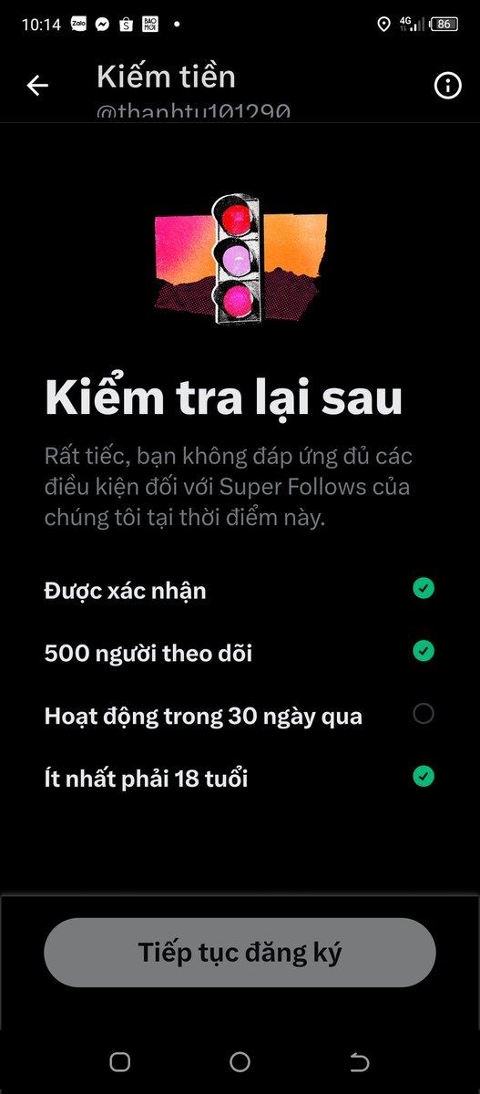 thanhtu101290's tweet photo. @LeHongLam10 A cho e hỏi. E bị báo thao túng nền tảng ko chia sẻ doanh thu nữa. Vào mục kiếm tiền thì nó báo như thế này. Liệu e đăng bài típ tục thì sẽ bật kiếm tiền lại đc k a https://t.co/hsxyy5LeXQ