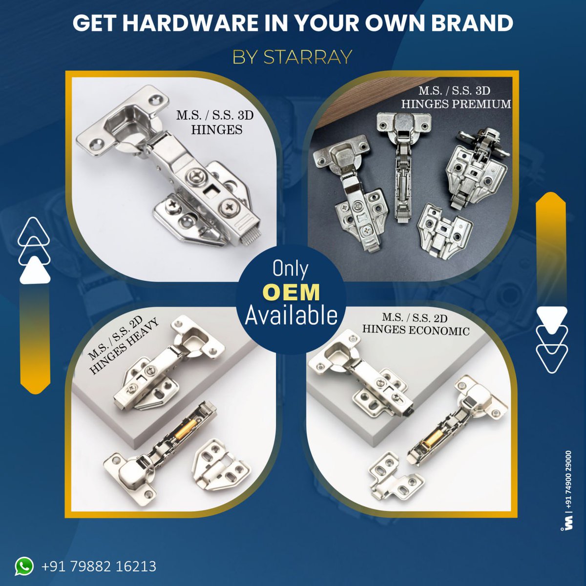 ibais_hardware's tweet photo. Plain & OEM Available
Slim Tandem Box, Hydraulic Hinges, Kitchen Hardware & Much More
For enquiry via WhatsApp click:
https://t.co/5tb1oAVf59
Contact: +91 79882 16213
#autohinges #autohingesmanufacturer #autohingesfitting #hinges #doorhinges #fittingitems
.
@IBAISMEDIA https://t.co/LU2waqnnDD