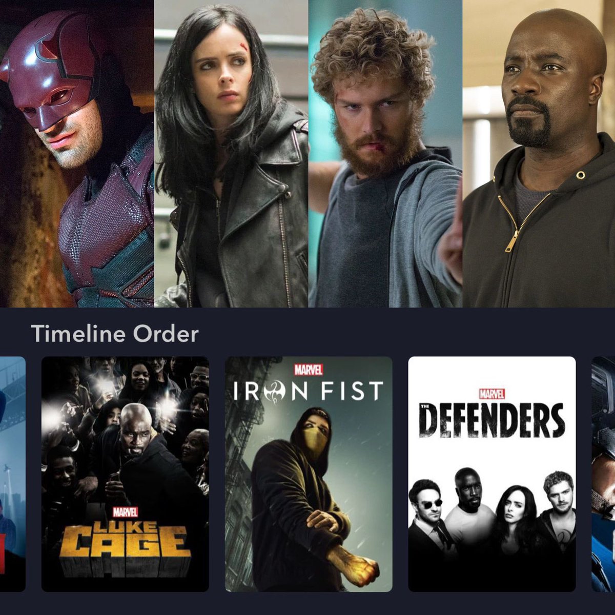 GabyMeza8's tweet photo. ¡TODAS SON CANON! 🎬 Con el estreno de #Echo, las series de #Daredevil, #JessicaJones, #LukeCage y #TheDefenders de #Netflix se agregaron a la línea del tiempo del #UCM, haciendo CANON a todos estos shows https://t.co/bTyrQWVhuO