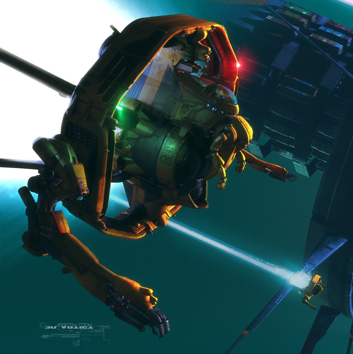 JeremyCook3D's tweet image. Is it a spaceship with a baby carrier? Or a bot with a killer backpack?
#conceptart