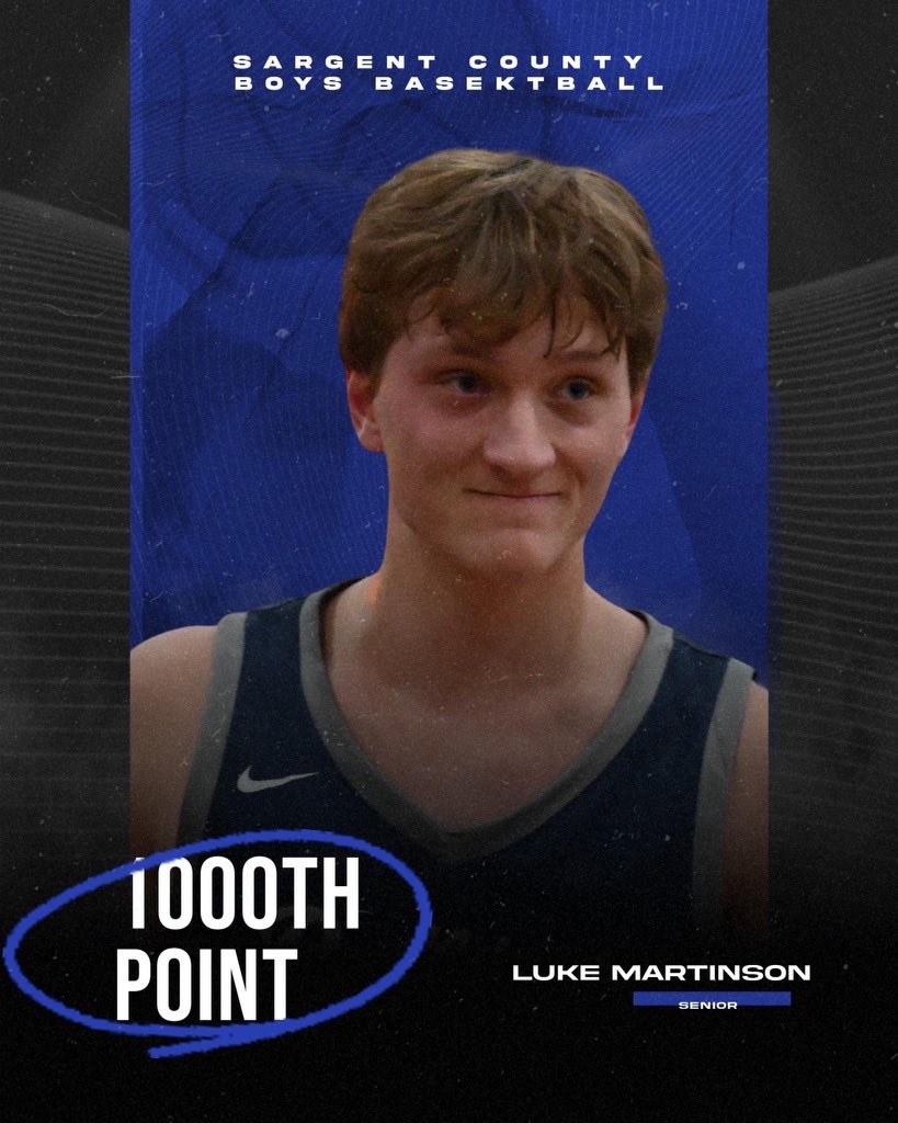 DaksHoops's tweet photo. HUGE shoutout &amp; congrats🎉to Luke Martinson from ⁦@BulldogsBBB⁩ 

Scored his 1,000th career point tonight in the W over Ellendale!

⁦@lukemartinsonn⁩ the newest member to the 1️⃣K Club! https://t.co/ie3UeCjnmB