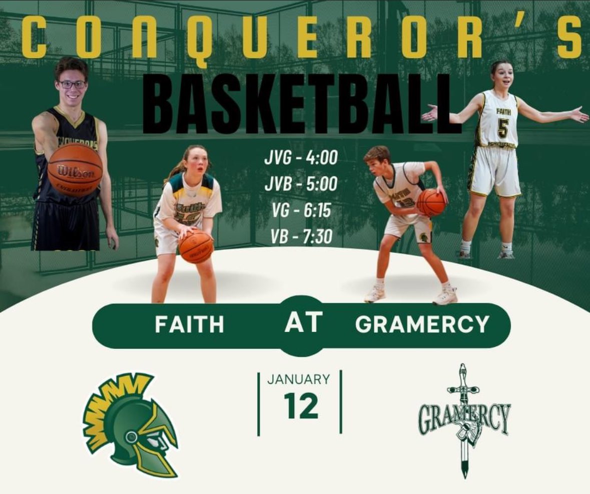The Conquerors will resume their Mid-Atlantic Christian Athletic Association conference schedule when they travel to Gramercy Christian School on Friday, January 12. Travel east with us and show your support for the Conquerors!
