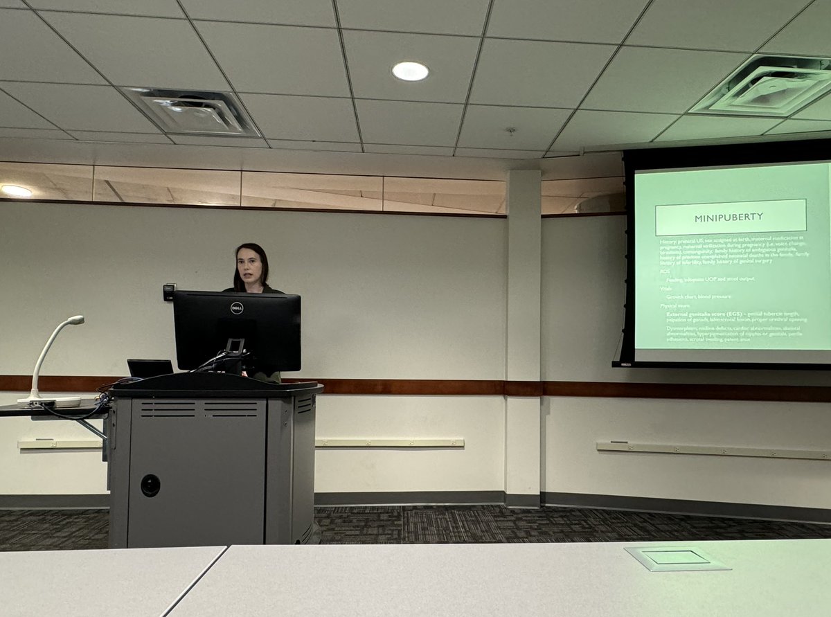 Fantastic talk today at #MedPeds noon conference by PGY-1 Danielle Cannon walking us through the physiology of puberty, walking us through hormonal changes from infancy through adolescence!