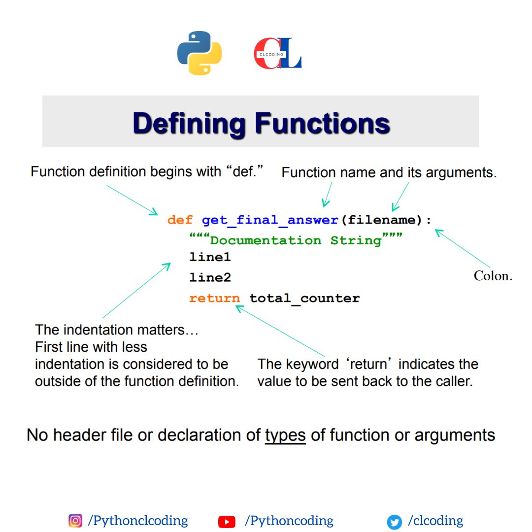 clcoding's tweet photo. Functions in Python

Python Data Structures https://t.co/kctCeZQ9PR https://t.co/Ipp7TDjNs0