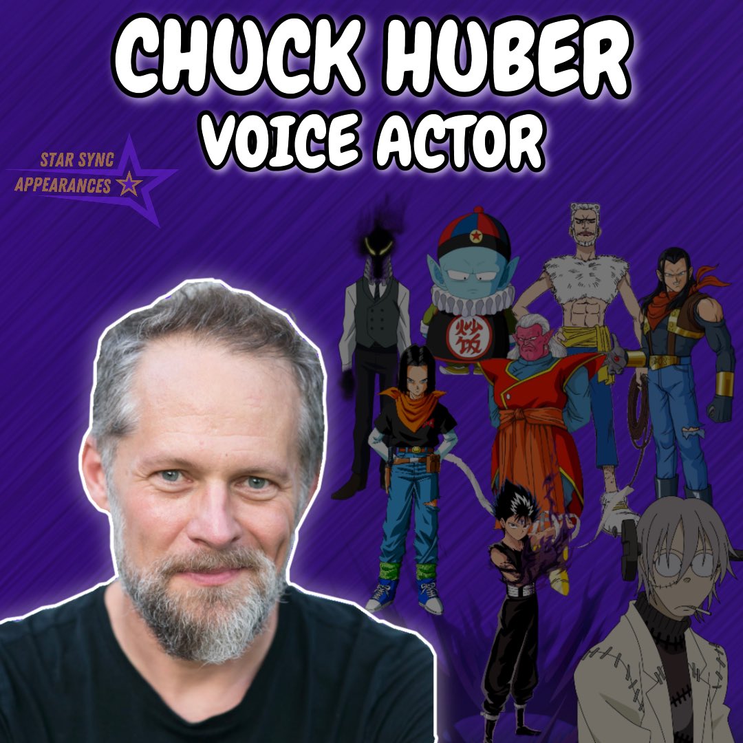 StarSyncApp's tweet photo. Big news! Chuck Huber is now part of the Star Sync family! From his film roles to the #DragonBallZ universe, Chuck's talent knows no bounds. Tag your go-to cons and help us bring Chuck to your city! Let's make it happen! #ChuckHuber #StarSyncappearances #ConventionBookings https://t.co/5K9Hgtex7R