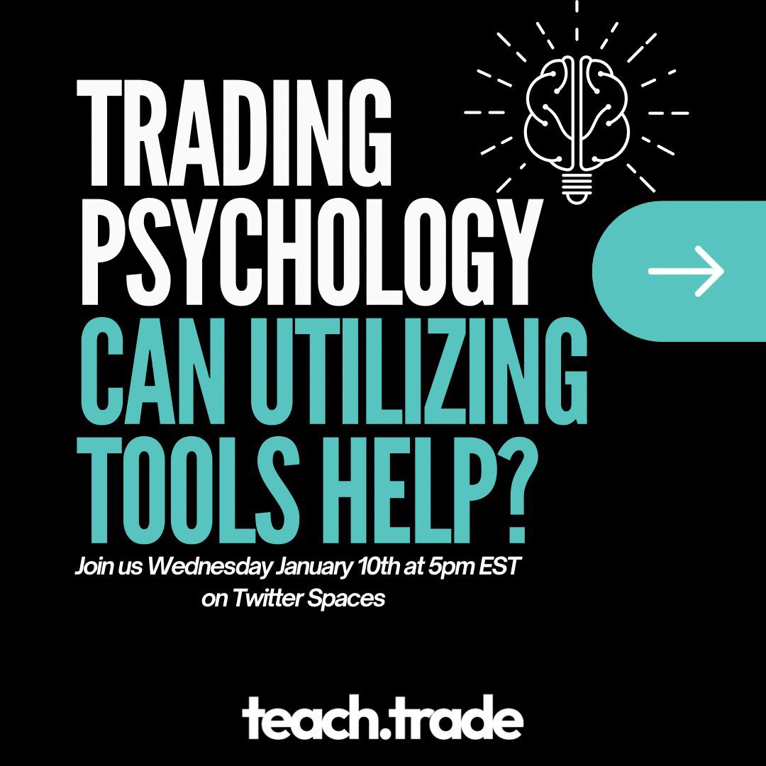 teachtradeX's tweet photo. Tomorrow! 

Teach•Trade Talks 🎙️ EP 2
Trading Psychology 🧠

Join us as we delve into the emotional aspects of trading and learn how to manage them effectively.

We will explore effective strategies, share supportive insights, and foster a community of understanding and empathy. https://t.co/22CuXKgs7d