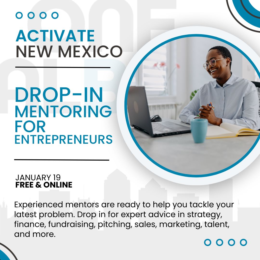 CABQEconDev's tweet photo. ๐ป Register today for @ActivateNM's next Drop-In Mentoring session, January 19th from 1-2:30 p.m.! Visit https://t.co/DV7DWwWQ2C for more info and to secure your spot online.
#OneAlbuquerque #EconomicDevelopment #Albuquerque #SupportLocalABQ https://t.co/ch8rQDsXUj