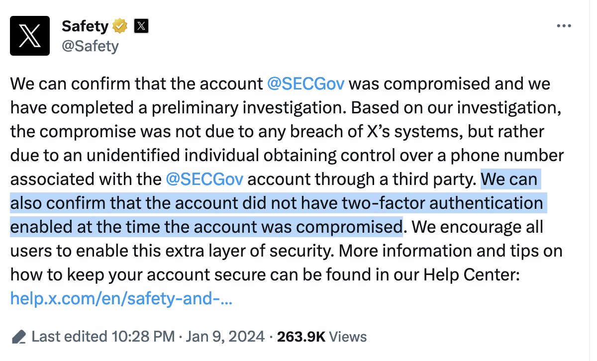 MattDevost's tweet image. Wow.  The group looking to hold boards and executives accountable for corporate cybersecurity programs doesn't even deploy standard best practices to protect an account that can have a material impact on the market.