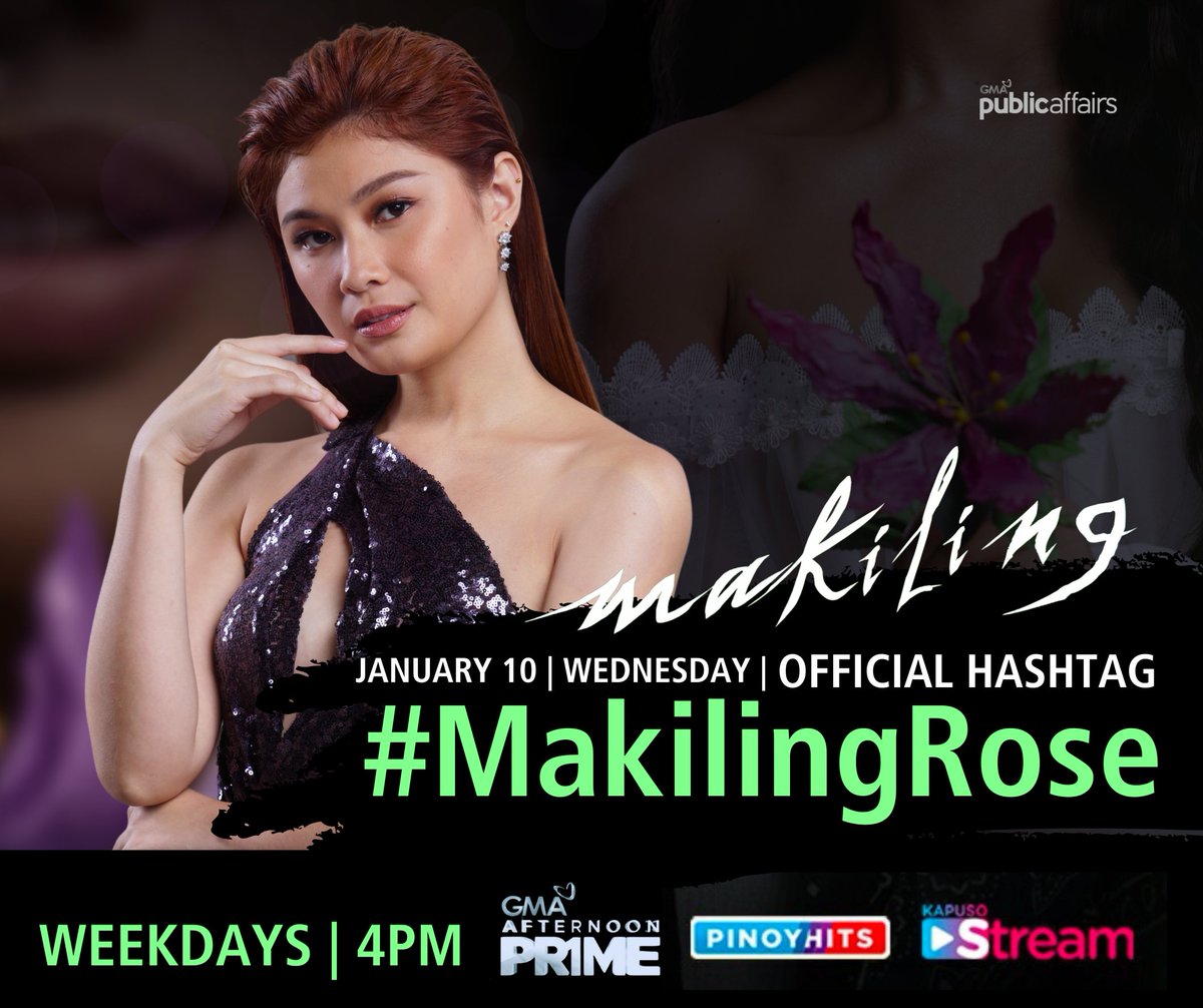 GMA_PA's tweet photo. Narito na si Rose! Handa na ba kayo na matikman ang tinik niya?
Makisali sa usapan at ipakita sa amin ang inyong gigil! Gamitin ang aming official hashtag ngayong episode na #MakilingRose!
Gawing 4 PM habit ang panonood ng #Makiling sa GMA AFTERNOON PRIME! https://t.co/aisCgSKSh0