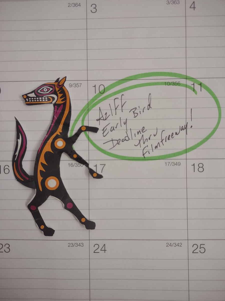 AZFilmFest's tweet photo. TOMORROW
January 10th is THE Early Bird discount #AzIFF deadline thru #FilmFreeway
#IndieSez submit now &amp; save $
.
#AzIFF32 April 17 - 28
.
#SubmitYourFilm
#FilmFestivalSubmissions
#Features
#Animation 
#Documentaries 
#Experimental 
#Shorts
#LGBTQFilm
#AnimalFilms
And more! https://t.co/jqxbujN3wF