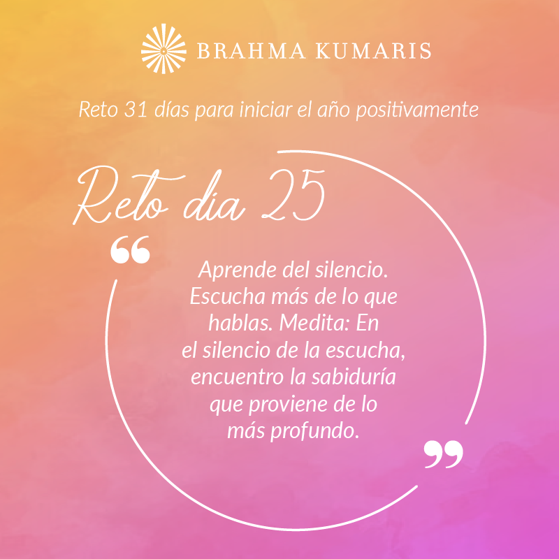 Brahmakumariscr's tweet photo. Reto 31 días para iniciar el año positivamente
Reto día 25: Aprende del silencio

🔸Comparte 🔸 Déjanos un  ♥️

#retopositivo #reto31dias #iniciaelañobien #practicalacompasion #pazinterior #virtudes #nuevavision #nuevaactitud #brahmakumaris https://t.co/74pg6HeyRX