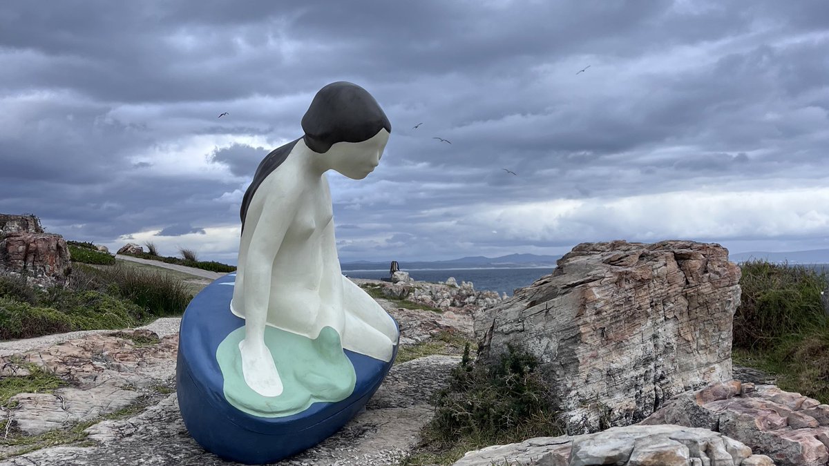 friedalloyd's tweet photo. Mermaid sculpture Gearings Point Hermanus. #fynarts #streetart https://t.co/6xGUOKZkf5