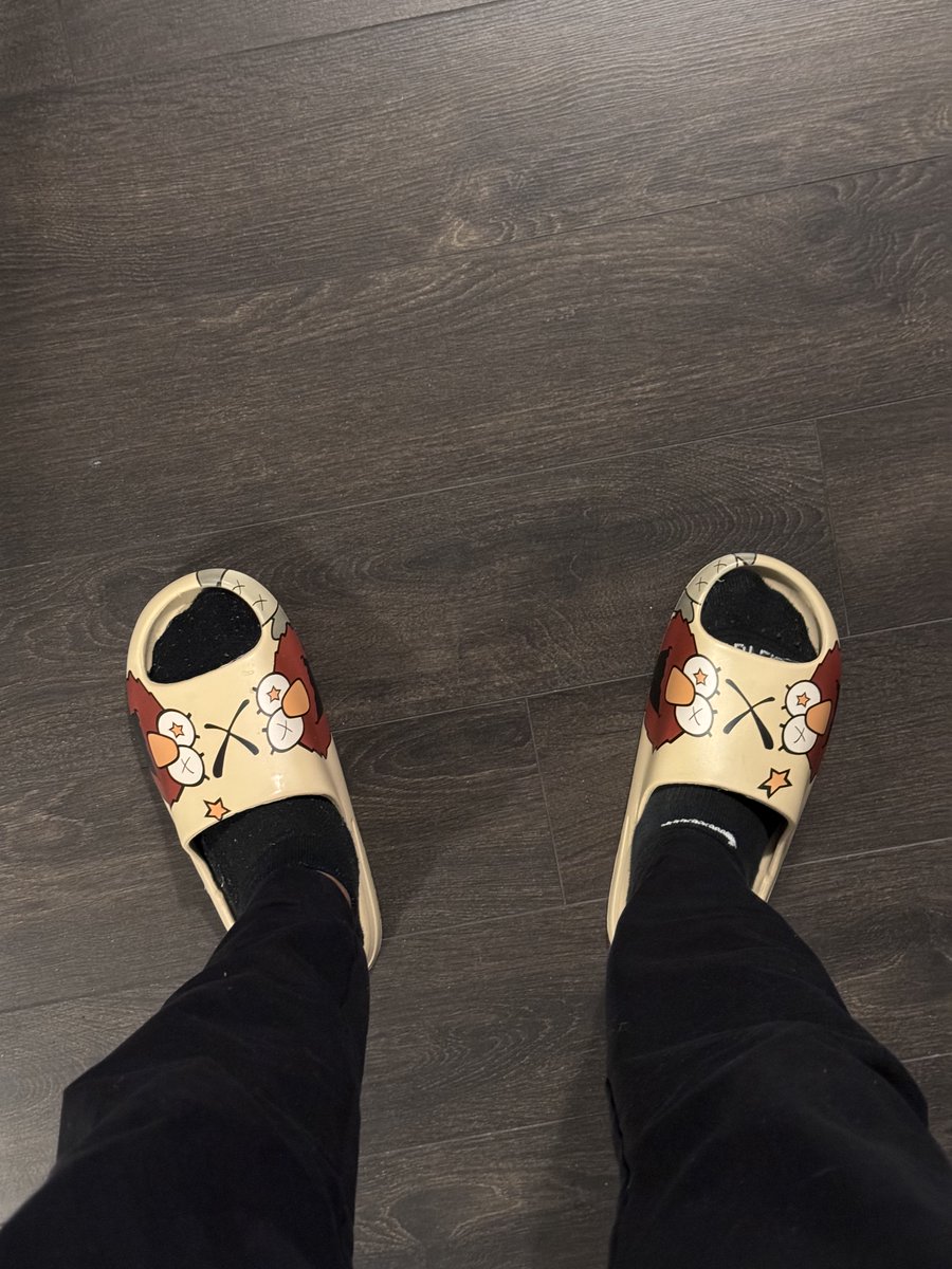 real elmo yeezy slides