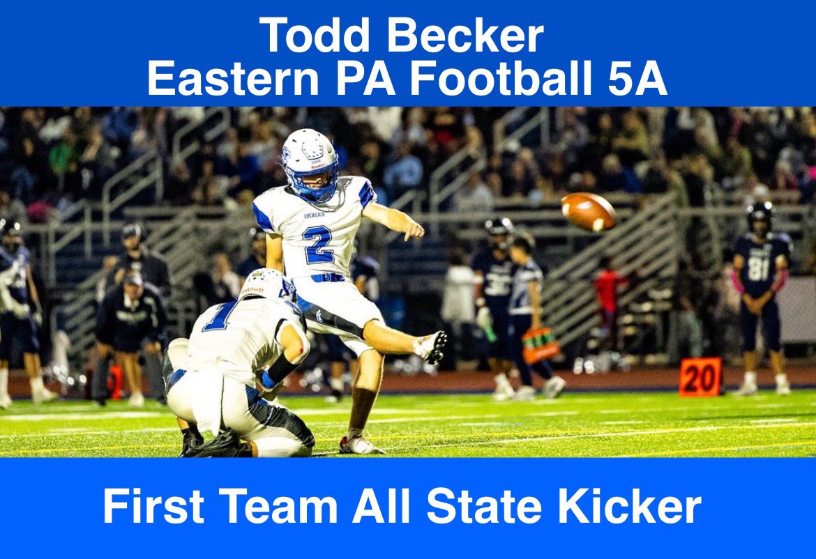 toddbecker27's tweet photo. Blessed to be named All Eastern PA Football 5A 1st Team Kicker! https://t.co/UHAmxxRv0c