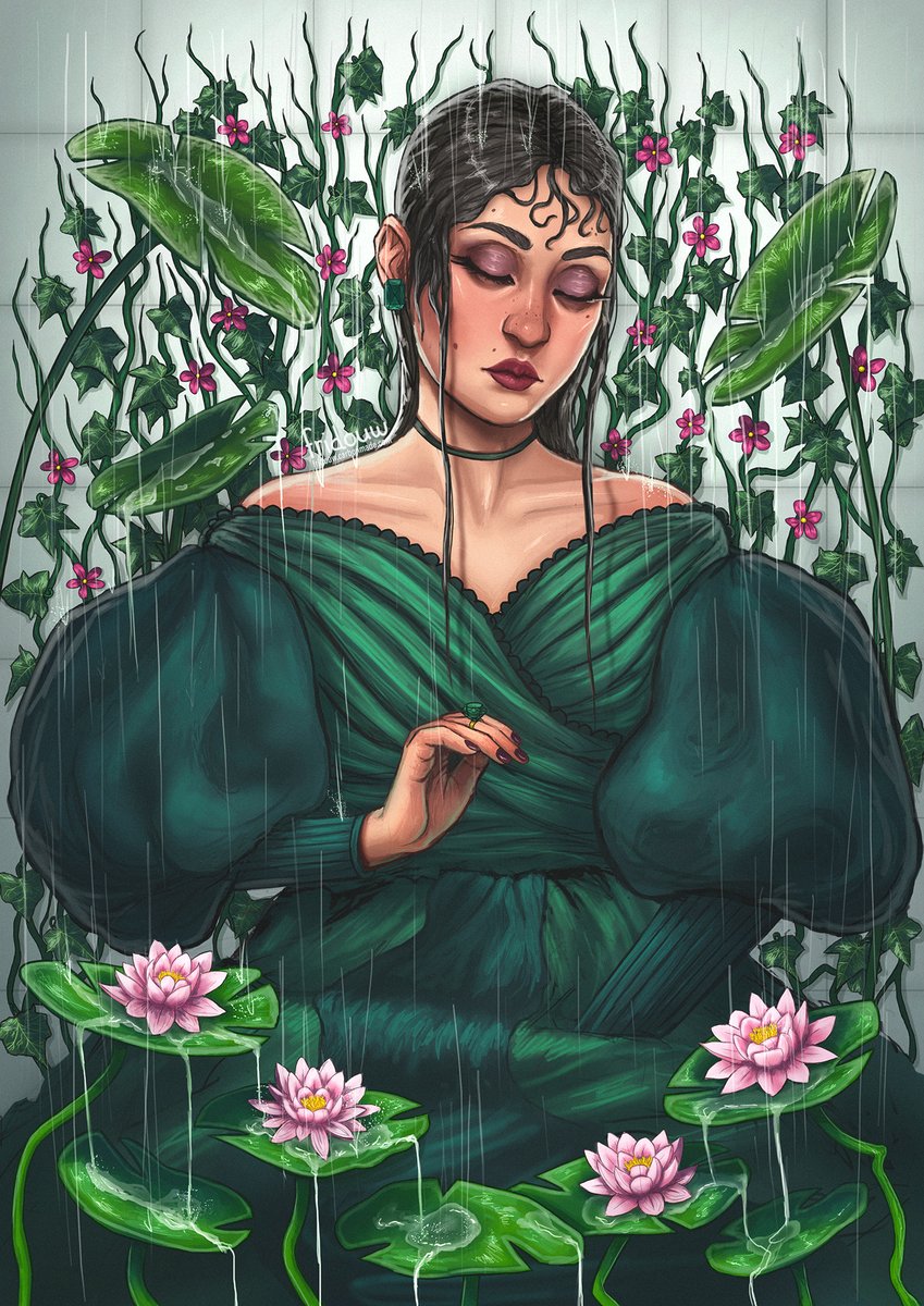 fridouw's tweet image. hello #PortfolioDay ! i'm excited to share my art and see fellow humanmade artworks with this tag 💜 i'm fridouw and i love drawing vibrant characters in moody settings ✨