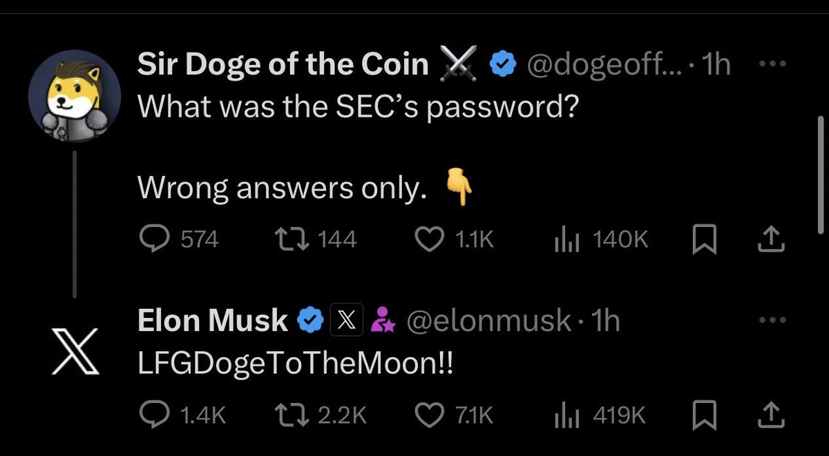 BREAKING: Elon Musk Gets Involved in Fake #Bitcoin  Spot ETF Drama – He Tweeted About Dogecoin 

Elon Musk also made his comment after the SEC's Twitter account was hacked and a fake Tweet was sent about the approval of Bitcoin Spot ETFs.
Under a post making fun of the hacking of