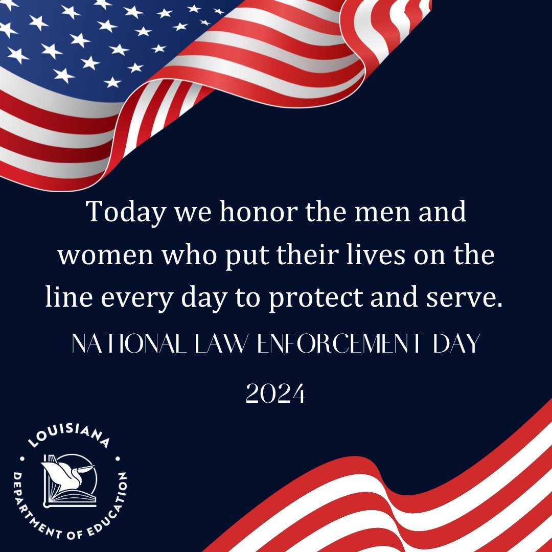 Today is National Law Enforcement Day. Thank you for your sacrifice and dedication to protecting our communities.