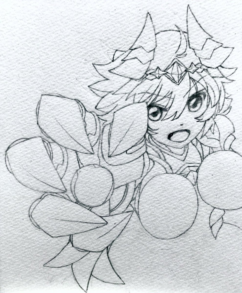 #ガーディアンテイルズ #ビシュバーク 落書き  たぶん、この子の絵を描いてる人は、極めて稀だと思うです。