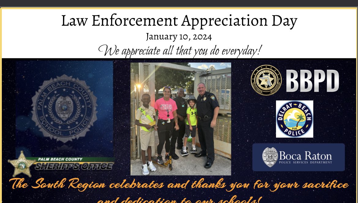 South Region appreciates you! Thank you for always going above and beyond to keep us safe!