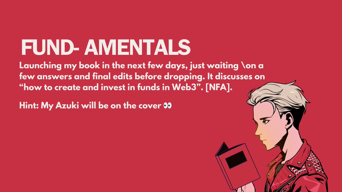 Happy to start the year with the launch of my book on creating and investing in funds.

Coming in the next few days, still waiting on some edits. Excited to kickstart this year with
 
"Fund-amentals".

⛩️ Ike
