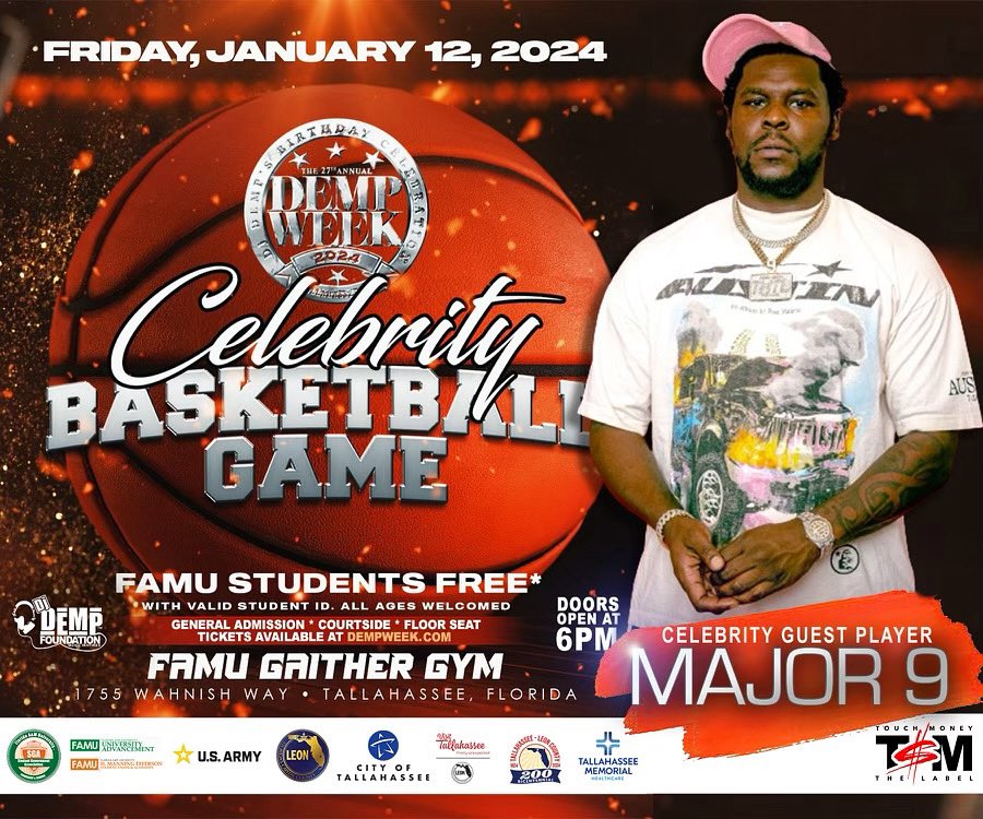 TouchMoneyTL's tweet photo. TALLY ON FRIDAY ‼️
@MajorNine
🏀🔥™️
Yall pop out!
#TouchMoneyTheLabel #FAMU #DempWeek https://t.co/ozPZtg5RBA