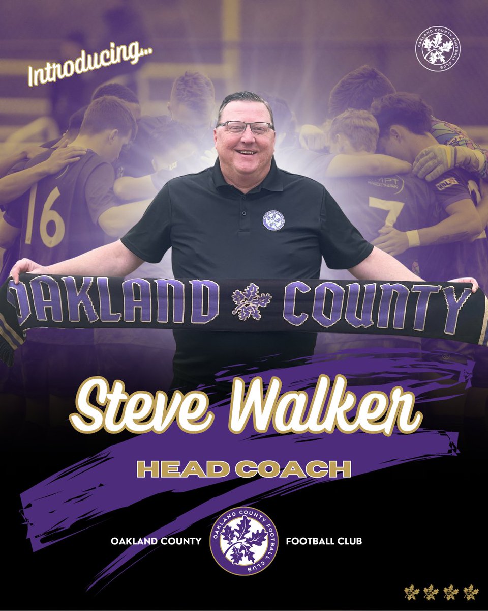 #MISoccerNews 📰 OAKLAND COUNTY FC NAMES NEW HEAD COACH

Ahead of the 2024 <a href="/USLLeagueTwo/">USL League Two</a> season, <a href="/OaklandCountyFC/">Oakland County FC</a> has announced their new Head Coach: Steve Walker. Steve coaches the <a href="/vardarmichigan/">Vardar Soccer Club</a>  2007 <a href="/MLSNEXT/">MLS NEXT</a> team, and serves as an assistant coach with <a href="/Northwoodmsoc/">Northwood Men's Soccer</a>.