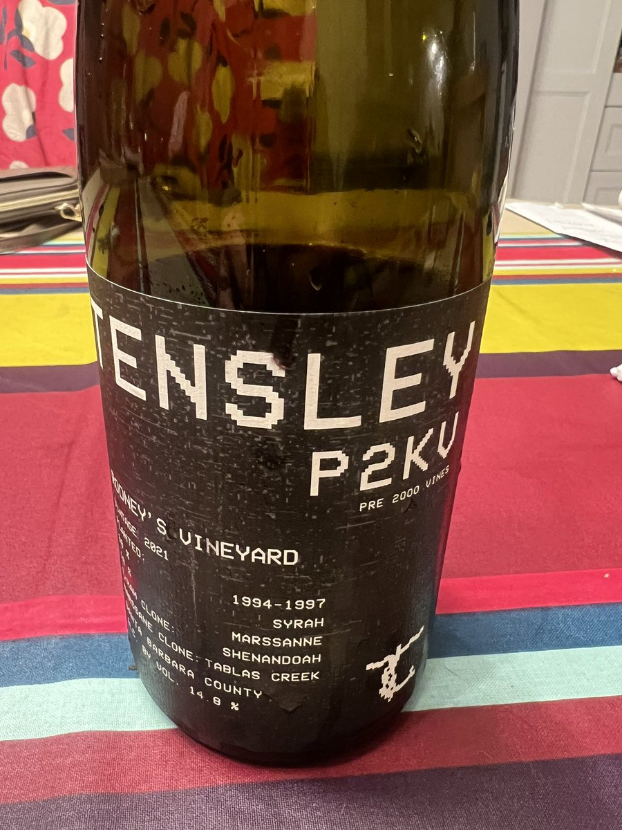 JeffPoulin5's tweet photo. Tensley does it again another Cote Rôtie type wine- well done! https://t.co/bwBaLLgjX2